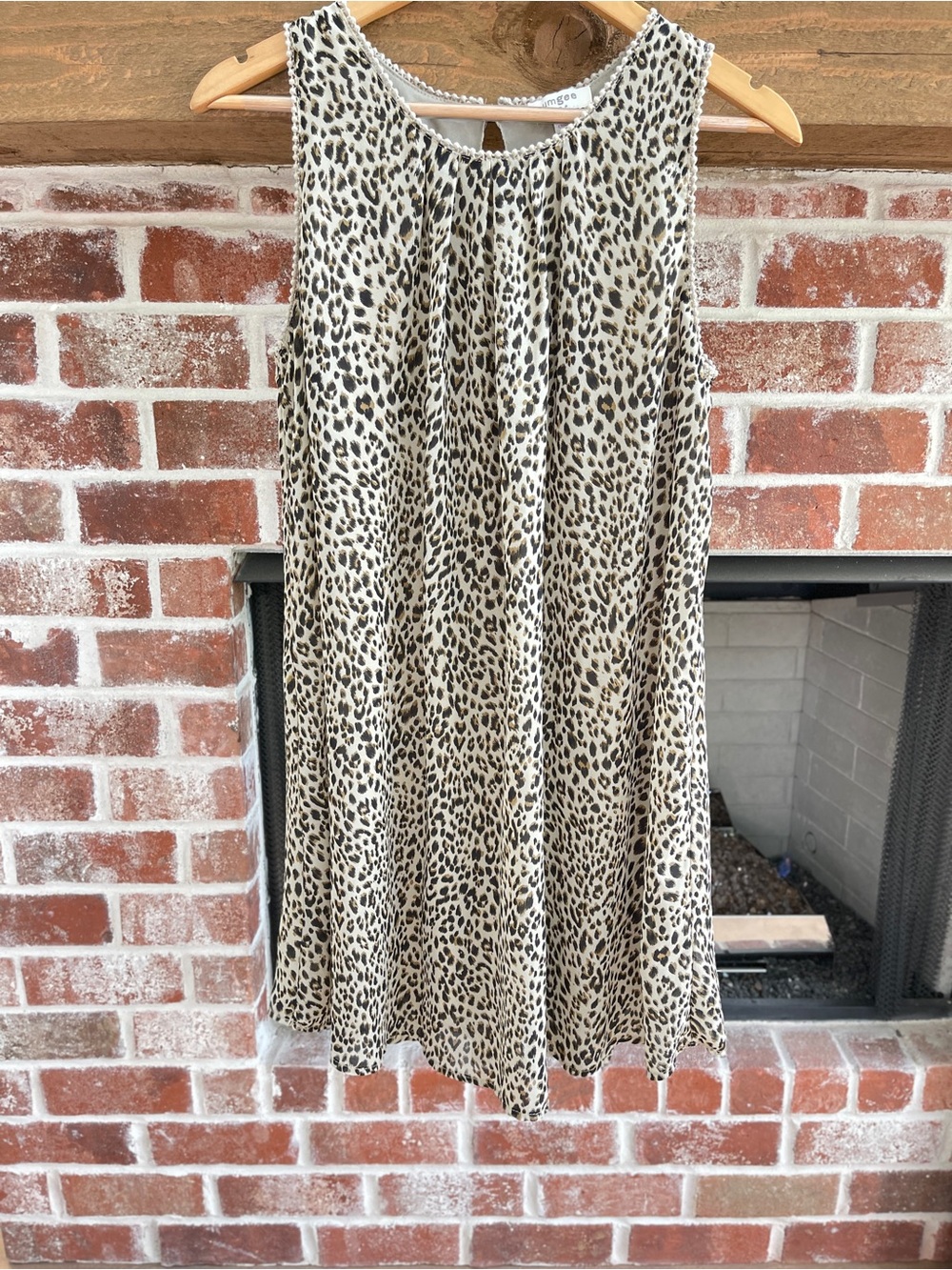 Umgee Leopard Print A-Line dress - Neutral/Tan size S